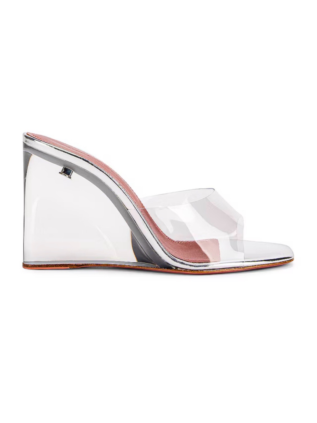 Amina Muaddi | Lupita Glass Pvc Wedge Slide Sandal